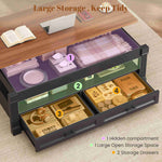 Itaar | Lift Top Coffee Table with Storage 47.2 Inch Farmhouse Coffee Table with 2 Drawers  Hidden Compartment