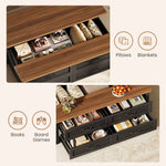 Itaar | 47.2 Inch Lift Top Coffee Table with Storage Farmhouse Coffee Tables for Living Room with 4 Wood Drawers