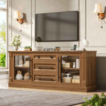 Itaar | Farmhouse TV Stands for 65 Inch TV 3 Storage Cabinets 1 Drawer Living Room Bedroom Wood Media Console