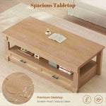 Itaar | Lift Top Coffee Table with Storage 47.2 Inch Farmhouse Coffee Table with 2 Drawers  Hidden Compartment