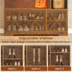 Itaar | Hall Tree with Bench and Shoe Storage Farmhouse Entryway Bench with Coat Rack 6 Storage Cubbies 10 Coat Hooks Led Lights