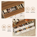 Itaar | 47.2 Inch Lift Top Coffee Table with Storage Farmhouse Coffee Tables for Living Room with 4 Wood Drawers