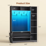 Itaar | Hall Tree with Bench and Shoe Storage Farmhouse Entryway Bench with Coat Rack Shoe Cabinet with Flip Drawers 7 Shelves 10 Coat Hooks Led Lights
