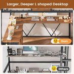 Itaar | Full Size Loft Bed with Desk and Storage Stairs Metal Loft Bed with 6 Storage Drawers Hall Tree LED Lights and Power Outlet