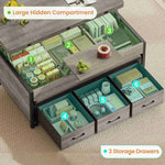 Itaar | Lift Top Coffee Table Set 43 Inch Multi-Function Coffee Table with Storage Drawers and Hidden Compartment