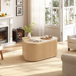Itaar | Fluted Coffee Table with Storage Mid Century Modern Center Table Coffee Table for Living Room Apartment Small Space