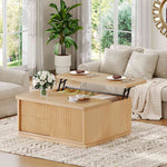 Itaar | 39.4 Inch Lift Top Coffee Table with Storage Fluted Coffee Tables for Living Room Square Coffee Table with Large Hidden Compartment
