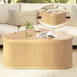 Itaar | Fluted Coffee Table with Storage Mid Century Modern Center Table Coffee Table for Living Room Apartment Small Space