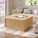 Itaar | 39.4 Inch Lift Top Coffee Table with Storage Fluted Coffee Tables for Living Room Square Coffee Table with Large Hidden Compartment