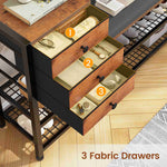Itaar | Coat Rack Hall Tree with Bench and Shoe Storage 7 in 1 Entryway Bench with Soft Cushion Storage Bag 3 Fabric Drawers