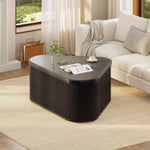 Itaar | Fluted Coffee Table with Storage Mid Century Modern Center Table Coffee Table for Living Room Apartment Small Space
