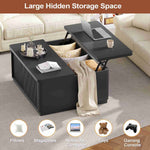Itaar | 39.4 Inch Lift Top Coffee Table with Storage Fluted Coffee Tables for Living Room Square Coffee Table with Large Hidden Compartment
