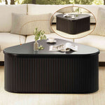 Itaar | Fluted Coffee Table with Storage Mid Century Modern Center Table Coffee Table for Living Room Apartment Small Space