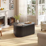 Itaar | Fluted Coffee Table with Storage Mid Century Modern Center Table Coffee Table for Living Room Apartment Small Space