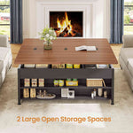 Itaar | Lift Top Coffee Table Set 43 Inch Multi-Function Coffee Table with Storage Drawers and Hidden Compartment