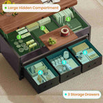 Itaar | Lift Top Coffee Table Set 43 Inch Multi-Function Coffee Table with Storage Drawers and Hidden Compartment