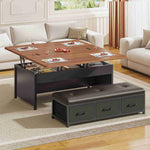 Itaar | Lift Top Coffee Table Set 43 Inch Multi-Function Coffee Table with Storage Drawers and Hidden Compartment