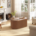 Itaar | Fluted Coffee Table with Storage Mid Century Modern Center Table Coffee Table for Living Room Apartment Small Space