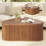Itaar | Fluted Coffee Table with Storage Mid Century Modern Center Table Coffee Table for Living Room Apartment Small Space