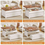 Itaar | Lift Top Coffee Table Set 43 Inch Multi-Function Coffee Table with Storage Drawers and Hidden Compartment