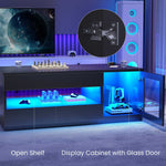 Itaar | 39.4 Inch Lift Top Coffee Table with 2 Drawers Modern LED Coffee Tables for Living Room Coffee Table with Glass Storage Cabinet