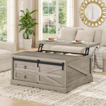 Itaar | 39.4 Inch Lift Top Coffee Table with Storage Farmhouse Coffee Tables for Living Room Square Coffee Table with Large Hidden Compartment