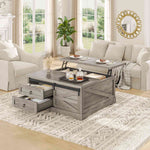 Itaar | 39.4 Inch Lift Top Coffee Table with Storage Farmhouse Coffee Tables for Living Room Square Coffee Table with Large Hidden Compartment