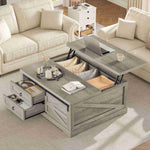 Itaar | 39.4 Inch Lift Top Coffee Table with Storage Farmhouse Coffee Tables for Living Room Square Coffee Table with Large Hidden Compartment
