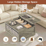 Itaar | 39.4 Inch Lift Top Coffee Table with Storage Farmhouse Coffee Tables for Living Room Square Coffee Table with Large Hidden Compartment