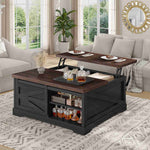 Itaar | 39.4 Inch Lift Top Coffee Table with Storage Farmhouse Coffee Tables for Living Room Square Coffee Table with Large Hidden Compartment