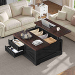 Itaar | 39.4 Inch Lift Top Coffee Table with Storage Farmhouse Coffee Tables for Living Room Square Coffee Table with Large Hidden Compartment