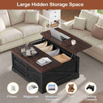 Itaar | 39.4 Inch Lift Top Coffee Table with Storage Farmhouse Coffee Tables for Living Room Square Coffee Table with Large Hidden Compartment