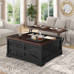 Itaar | 39.4 Inch Lift Top Coffee Table with Storage Farmhouse Coffee Tables for Living Room Square Coffee Table with Large Hidden Compartment