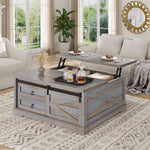 Itaar | 39.4 Inch Lift Top Coffee Table with Storage Farmhouse Coffee Tables for Living Room Square Coffee Table with Large Hidden Compartment