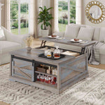 Itaar | 39.4 Inch Lift Top Coffee Table with Storage Farmhouse Coffee Tables for Living Room Square Coffee Table with Large Hidden Compartment