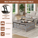 Itaar | 39.4 Inch Lift Top Coffee Table with Storage Farmhouse Coffee Tables for Living Room Square Coffee Table with Large Hidden Compartment
