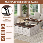 Itaar | 39.4 Inch Lift Top Coffee Table with Storage Farmhouse Coffee Tables for Living Room Square Coffee Table with Large Hidden Compartment