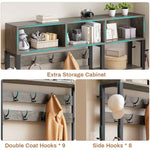 Itaar | Hall Tree with Bench and Shoe Storage 7 in 1 Entryway Bench with Coat Rack 3 Storage Cubbies 3 Open Shelves 17 Coat Hooks