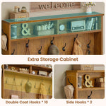 Itaar | Hall Tree with Bench and Shoe Storage 5 in 1 Entryway Bench with Coat Rack 10 Shoe Cubbies 9 Coat Hooks Barn Door Adjustable Shelf