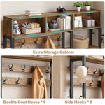 Itaar | Hall Tree with Bench and Shoe Storage 7 in 1 Entryway Bench with Coat Rack 3 Storage Cubbies 3 Open Shelves 17 Coat Hooks