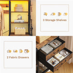 Itaar | Hall Tree with Bench and Shoe Storage 7 in 1 Entryway Bench with Coat Rack 3 Storage Cubbies 3 Open Shelves 17 Coat Hooks