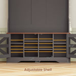 Itaar | Hall Tree with Bench and Shoe Storage 5 in 1 Entryway Bench with Coat Rack 10 Shoe Cubbies 9 Coat Hooks Barn Door Adjustable Shelf