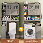 Itaar | Over The Toilet Storage Cabinet Over Toilet Bathroom Organizer with Glass Doors Toilet Paper Holder Stand