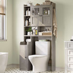 Itaar | Over The Toilet Storage Cabinet Over Toilet Bathroom Organizer with Glass Doors Toilet Paper Holder Stand