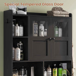 Itaar | Over The Toilet Storage Cabinet Over Toilet Bathroom Organizer with Glass Doors Toilet Paper Holder Stand