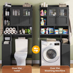 Itaar | Over The Toilet Storage Cabinet Over Toilet Bathroom Organizer with Glass Doors Toilet Paper Holder Stand