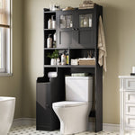 Itaar | Over The Toilet Storage Cabinet Over Toilet Bathroom Organizer with Glass Doors Toilet Paper Holder Stand