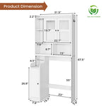 Itaar | Over The Toilet Storage Cabinet Over Toilet Bathroom Organizer with Glass Doors Toilet Paper Holder Stand