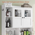 Itaar | Over The Toilet Storage Cabinet Over Toilet Bathroom Organizer with Glass Doors Toilet Paper Holder Stand