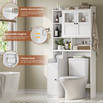 Itaar | Over The Toilet Storage Cabinet Over Toilet Bathroom Organizer with Glass Doors Toilet Paper Holder Stand